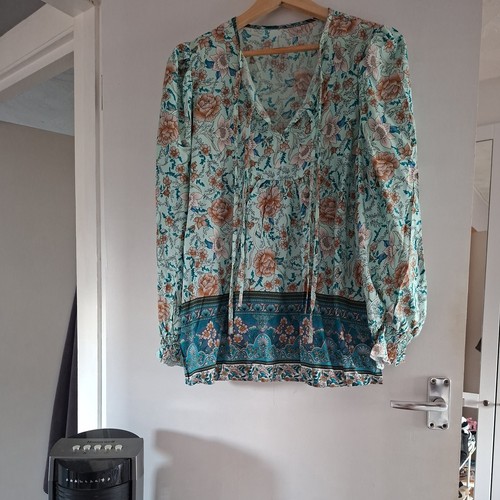 Turquoise floral neck long - turquoise,