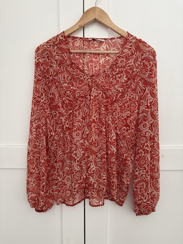 Boho red paisley floral - red,