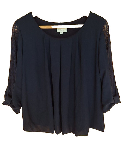 Apricot navy blue chiffon - navy,