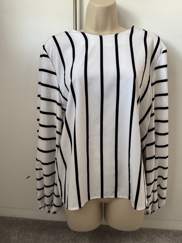 Black and white blouson top - white,