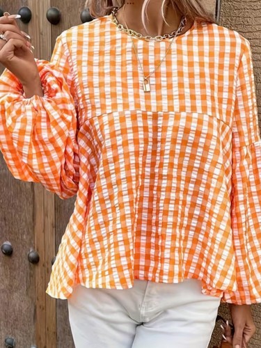 Orange boho blouson - boho,