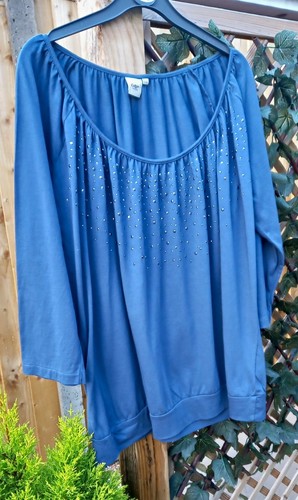 Cotton traders blue - cotton, rhinestone